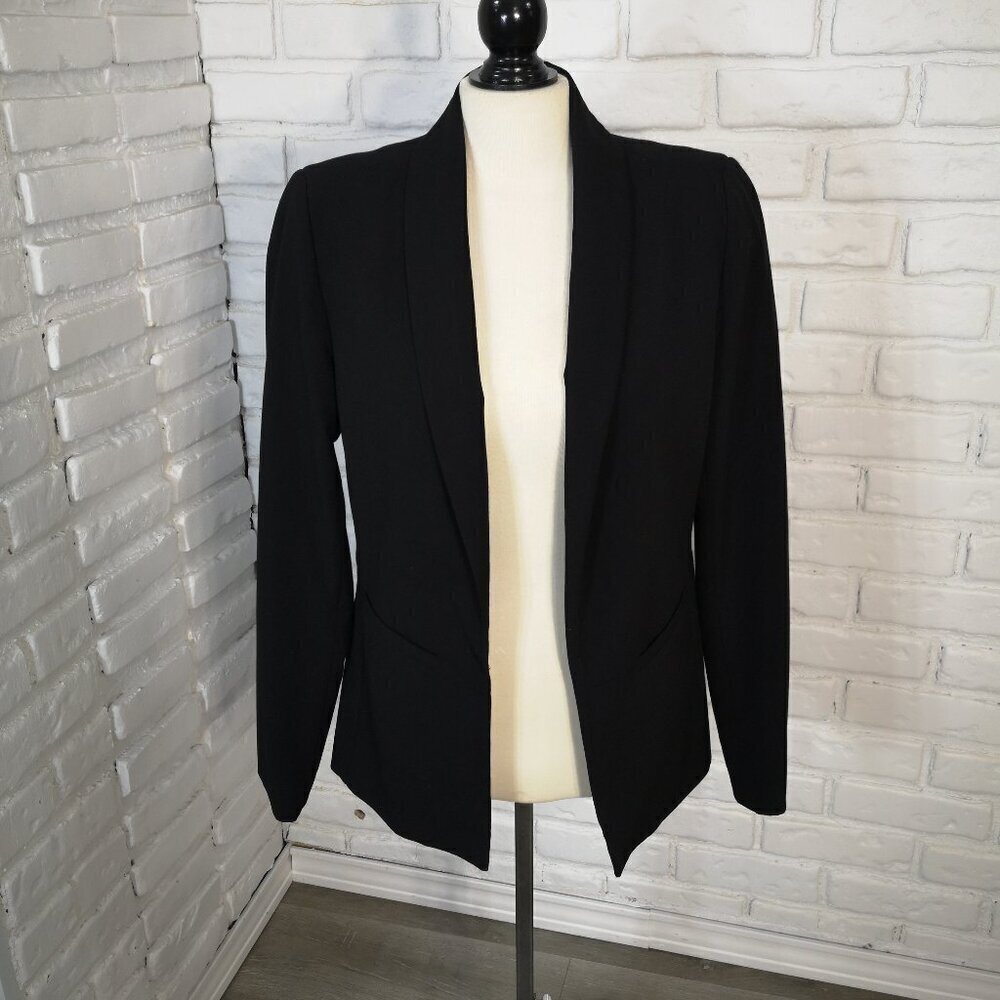 Reitmans Ladies Size 11 Lined Black Blazer with Shoulder Pads